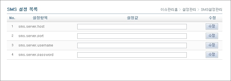 SMS 설정정