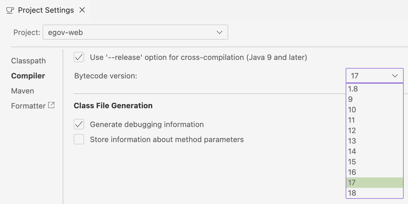 Project Settings - Compiler