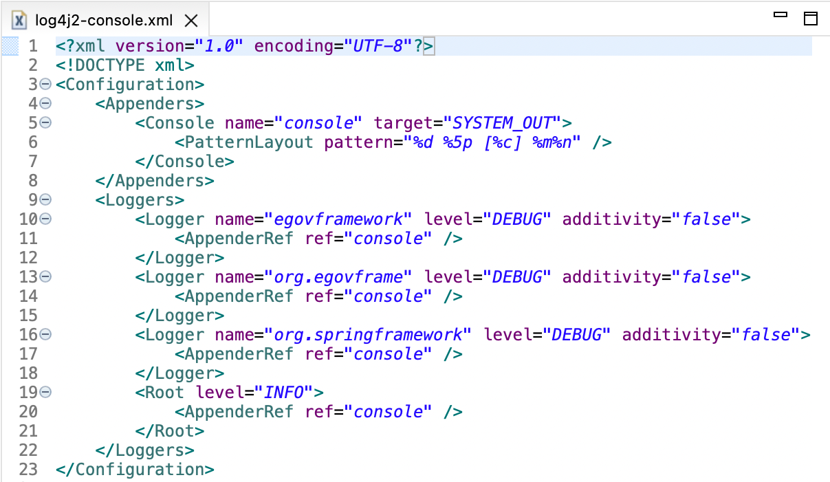 생성된 Configuration 파일 확인 (XML)