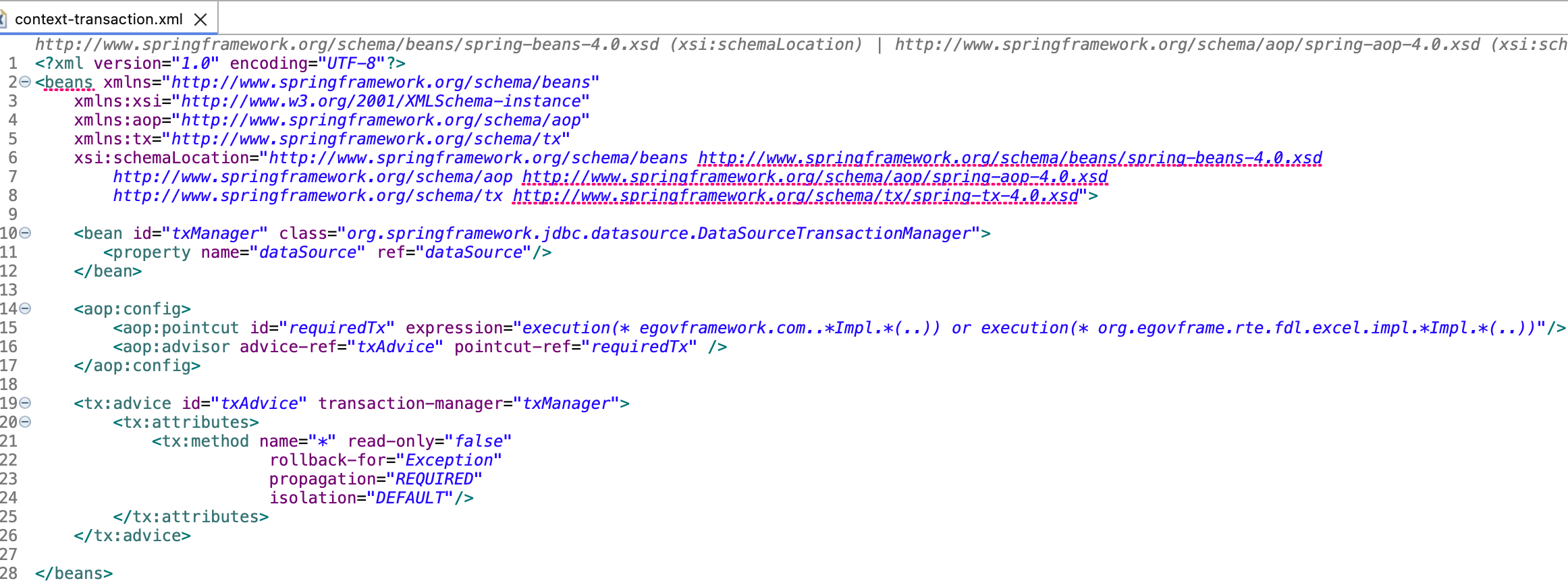 생성된 Configuration 파일 확인 (XML)