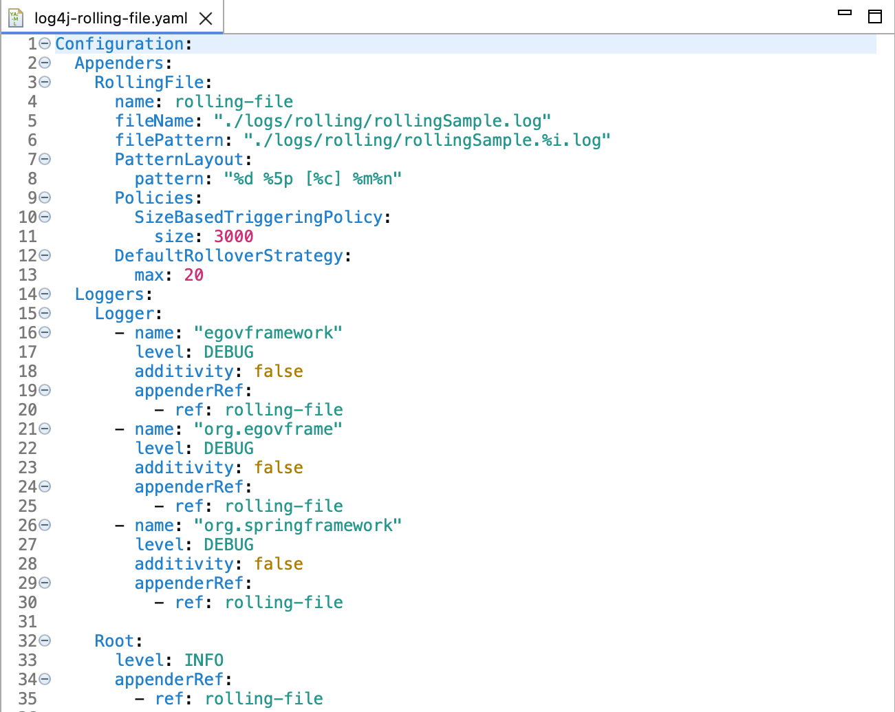생성된 Configuration 파일 확인 (YAML)