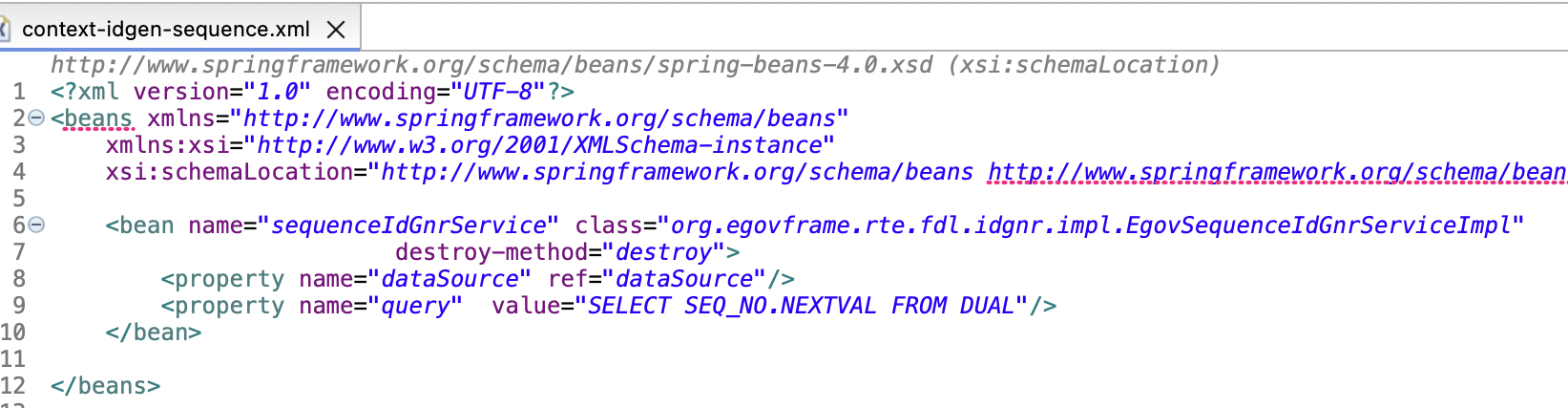 생성된 Configuration 파일 확인 (XML)