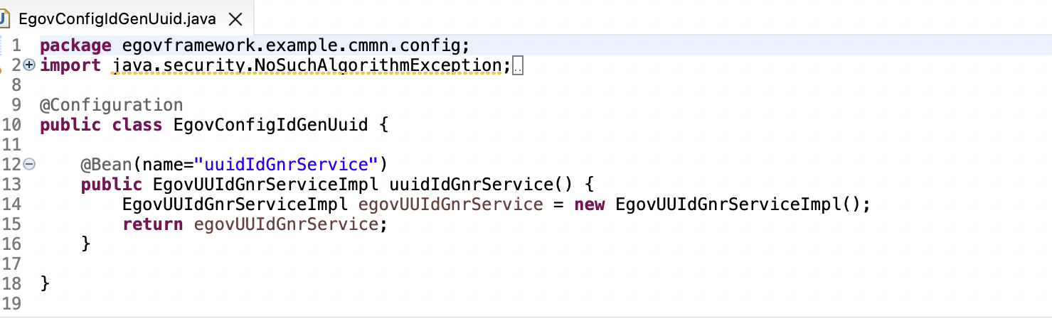 생성된 Configuration 파일 확인 (Java Config)