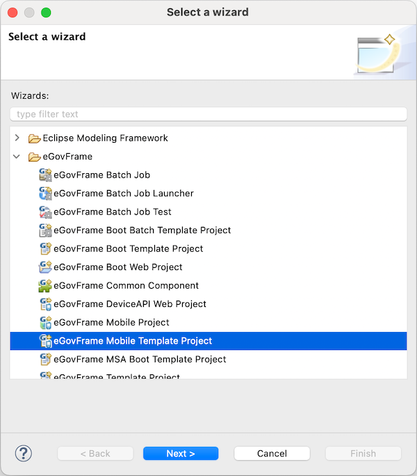 Mobile Template Project 생성