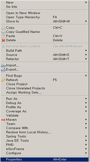 Nexus 프로젝트 Properties