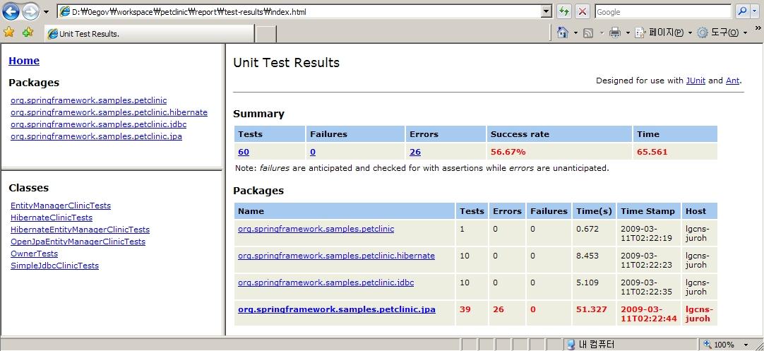 Ant 리포트 예시