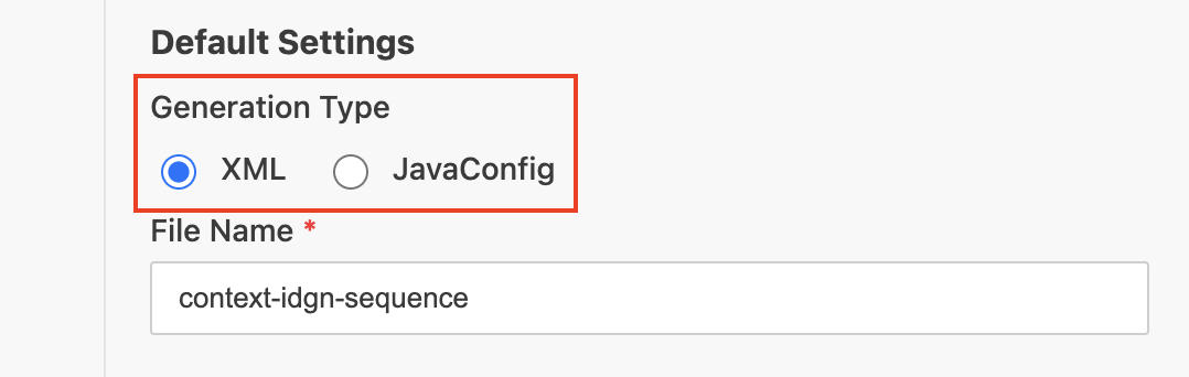 Generation Type 선택