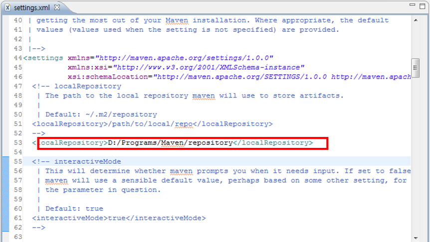 setting.xml 파일에 repository 저장위치