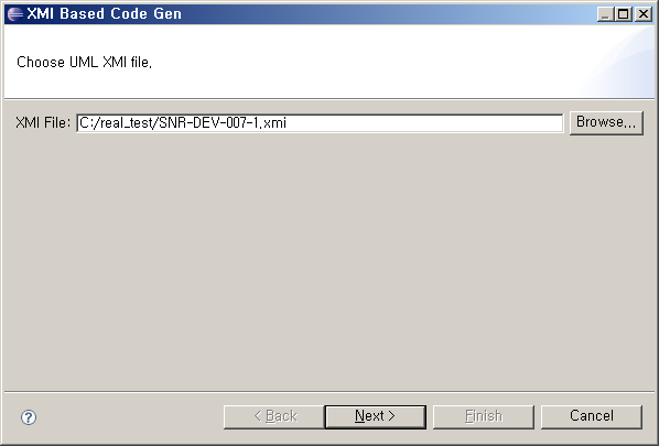 XMI 파일 선택