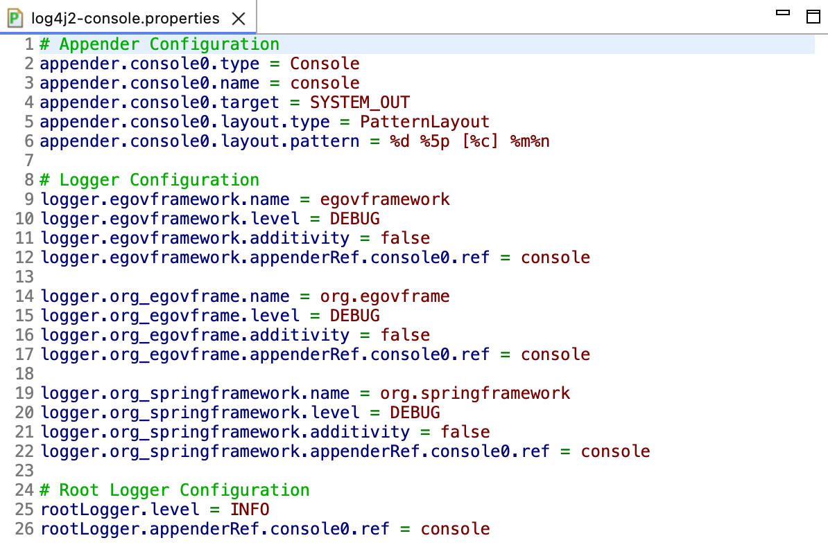 생성된 Configuration 파일 확인