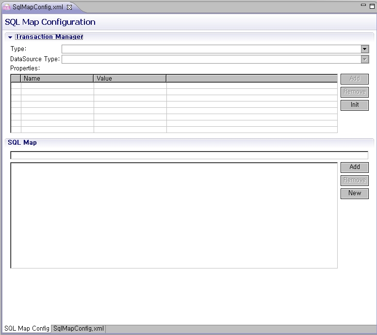 <그림 1> SqlMap Config Editor 기본화면